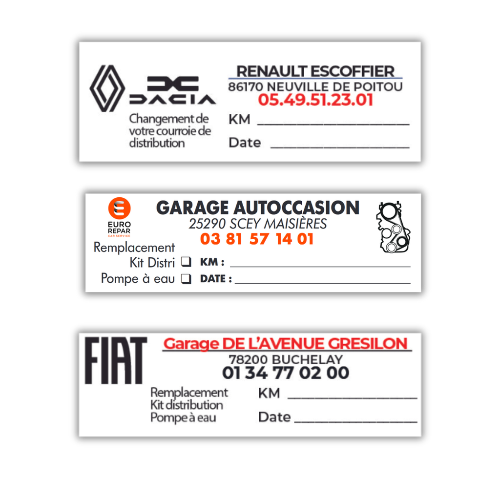 Étiquette courroie distribution